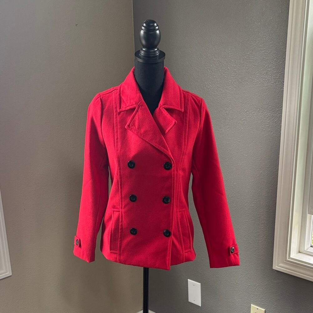 Nordstrom Kids Red Double-Breasted Peacoat
